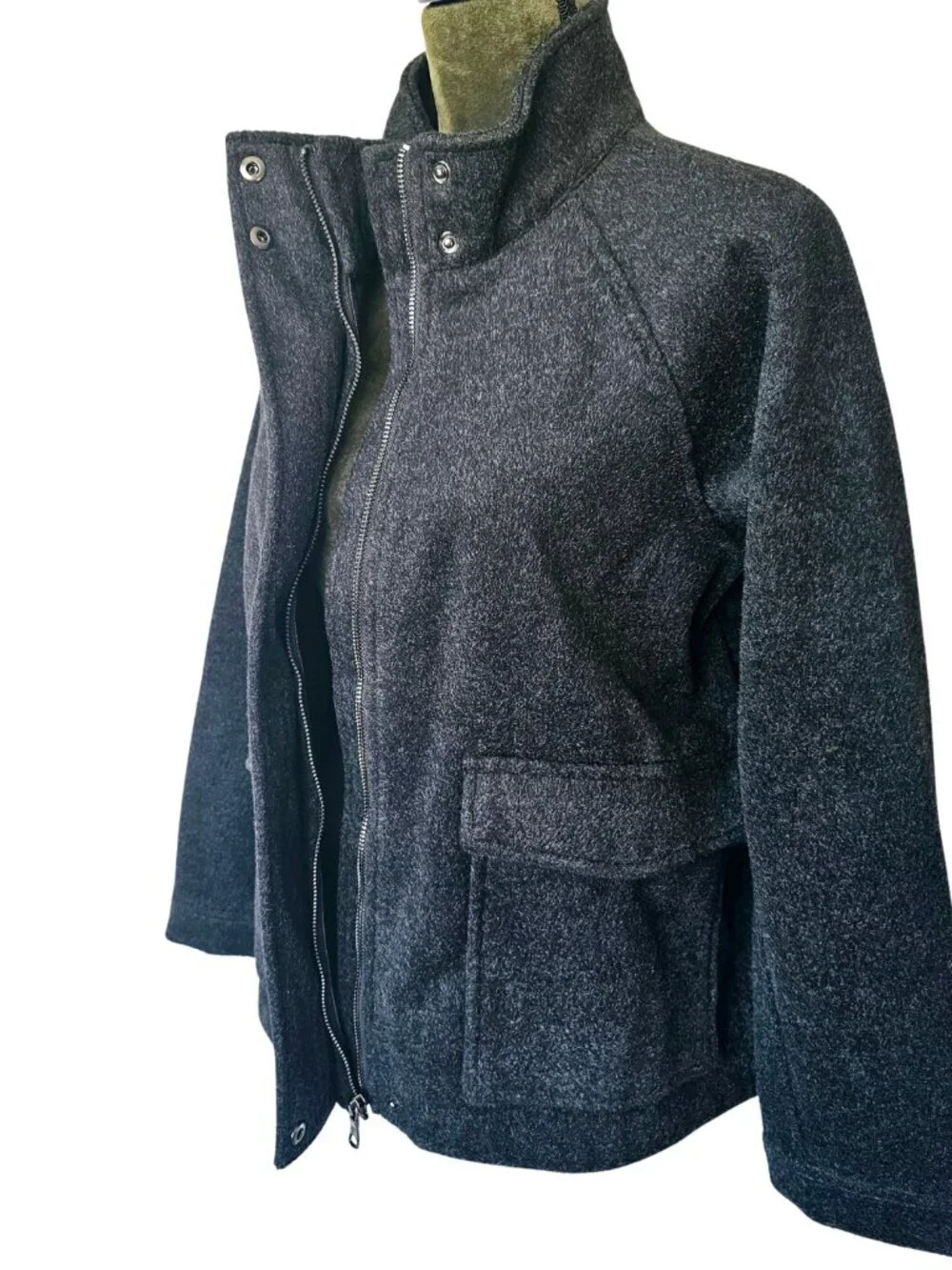 😍 NWT 😍 Banana Republic Brushed Short Jacket, Charcoal Gray, Size S